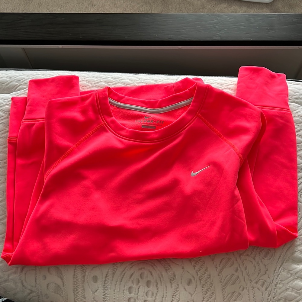 Hot pink thermal Nike sweater